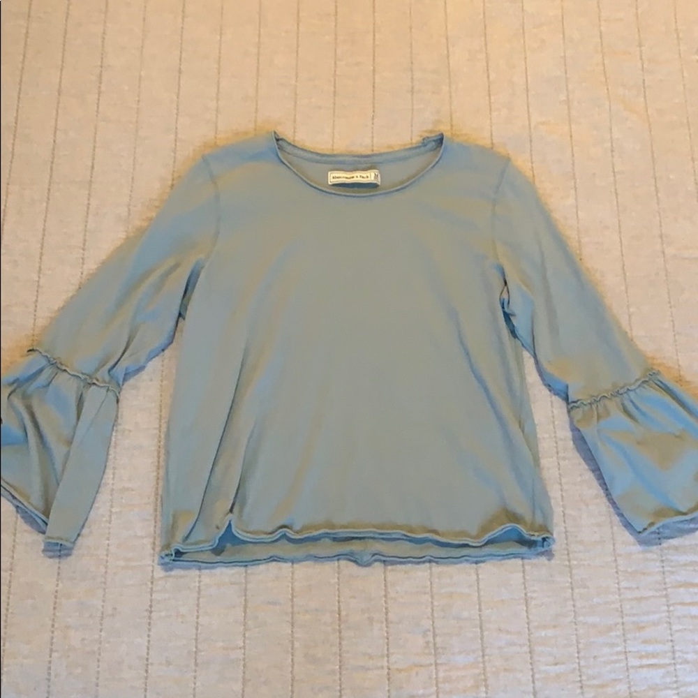 Cropped long sleeve greenish/blue